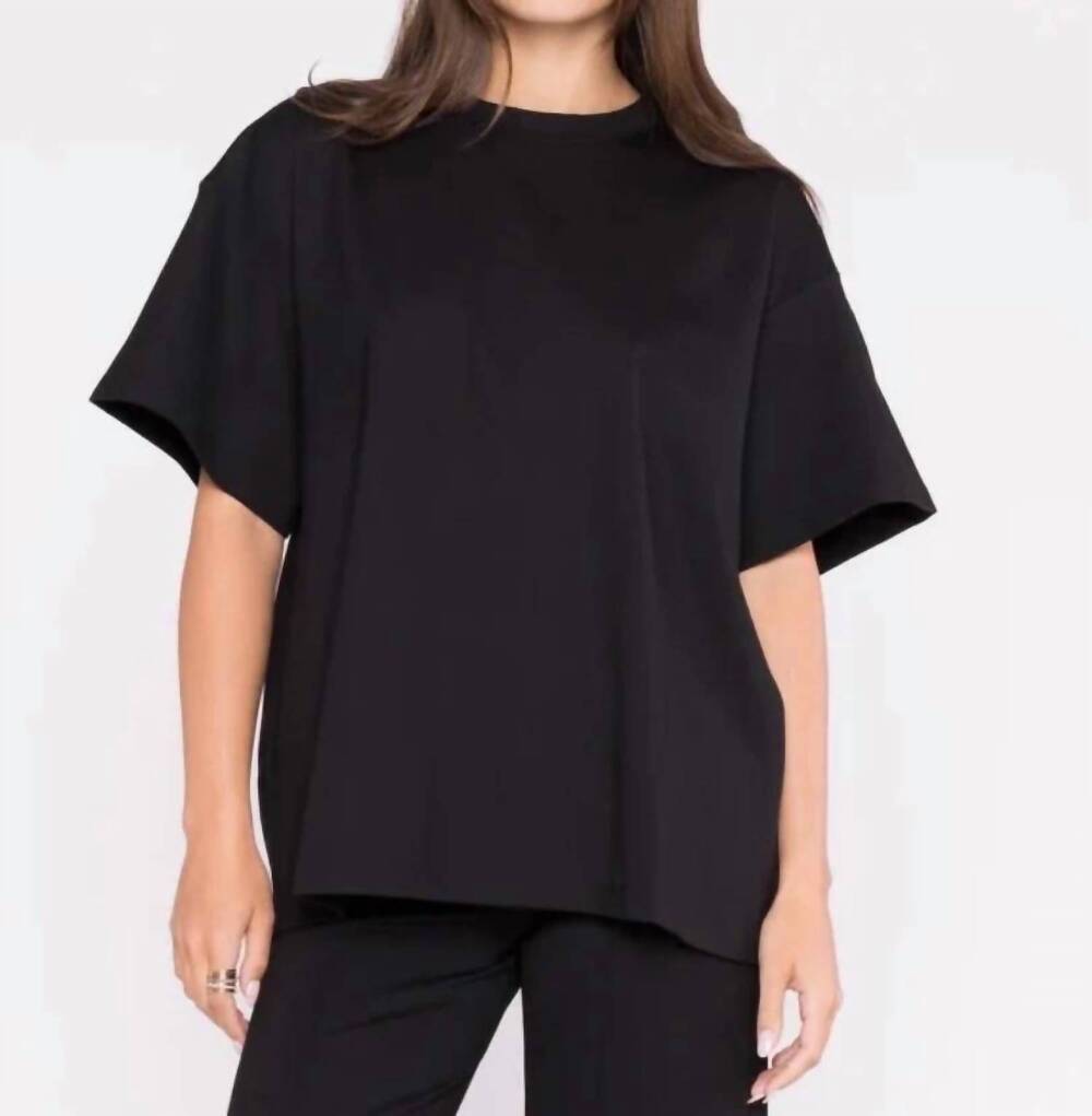 NEW RIPLEY RADER ponte knit big shirt in black
